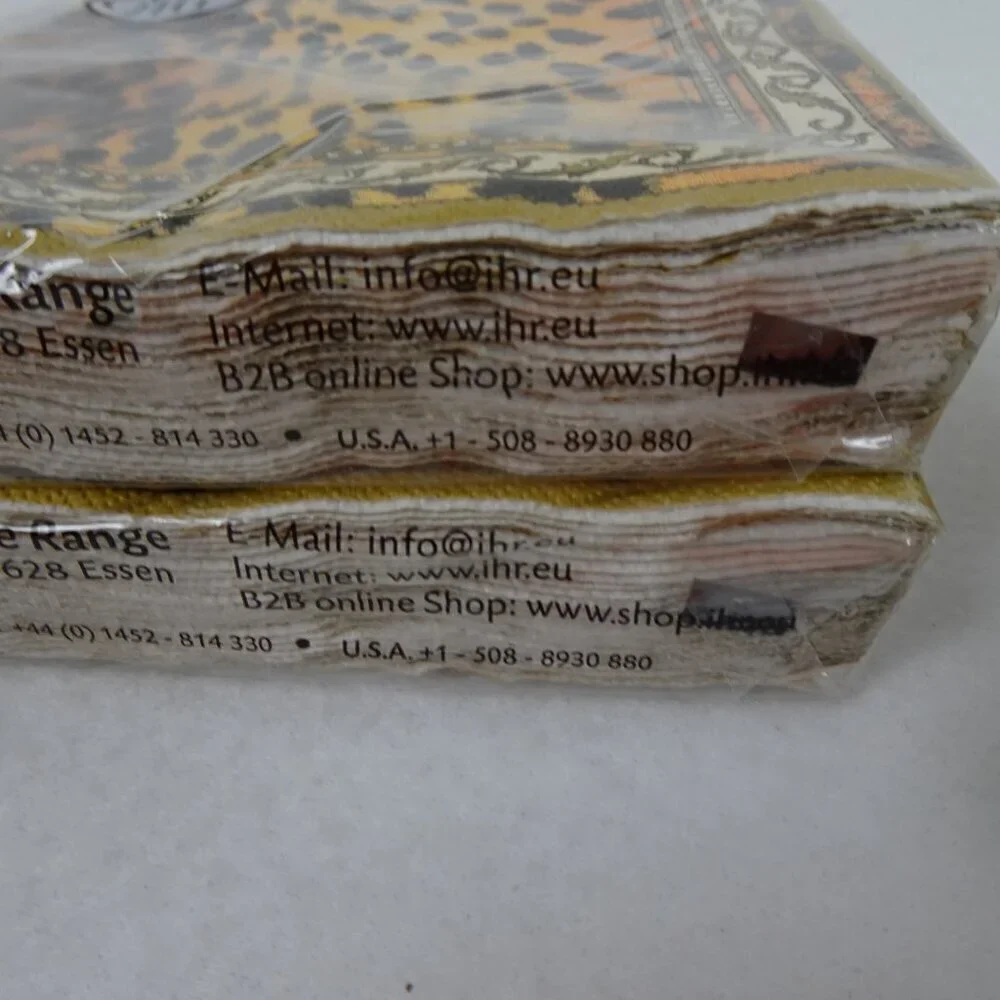 Paper Napkins Animal Print Orange 7 Packs Unopened Cocktail Decoupage Party